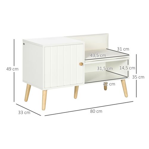 Banc Meuble à Chaussures 2 En 1 Style Scandinave Bois Pin Blanc