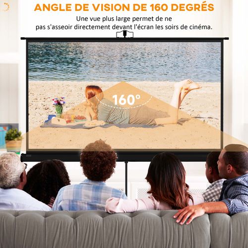 Écran De Projection Avec Support Trépied Réglable En Hauteur 16:9 4k HD 84 Pouces Noir