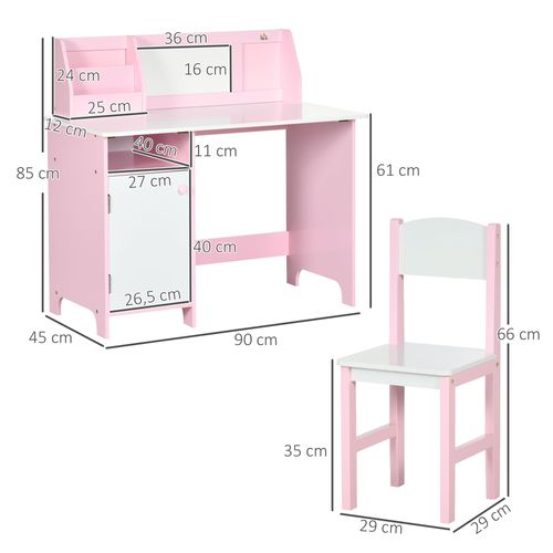 Ensemble Table Et Chaise Pour Enfant Rose Avec Tableau Blanc