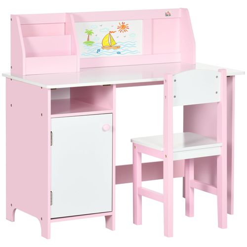 Ensemble Table Et Chaise Pour Enfant Rose Avec Tableau Blanc