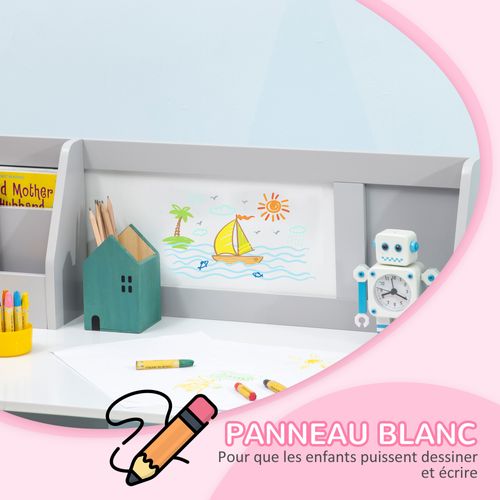 Ensemble Table Et Chaise Pour Enfant Gris Avec Tableau Blanc