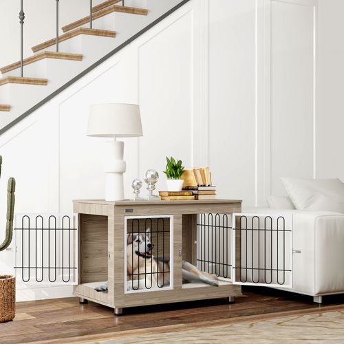 Cage Pour Chien Sur Pied Style Contemporain Avec Coussin