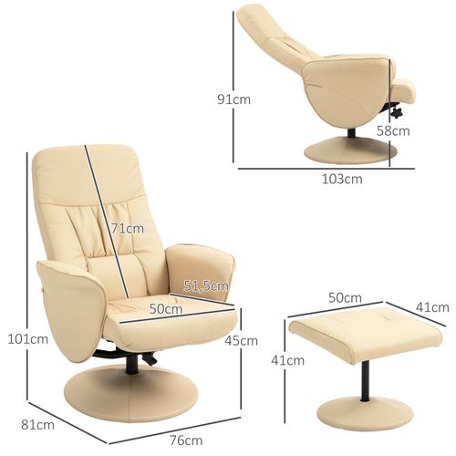Fauteuil Relax Inclinable Pivotant Avec Repose-pied