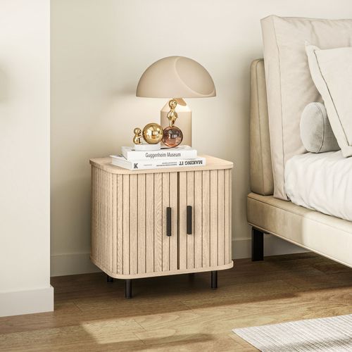 Chevet Table D'appoint Style Shabby Chic 2 Portes Coulissantes