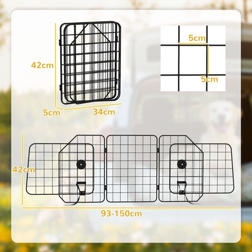 Grille De Séparation Voiture Réglable 93 à 150 Cm Pour Animaux