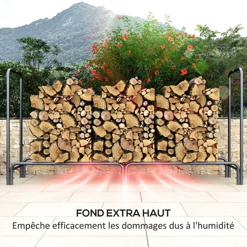 Porte-bûches - Range-bûches - Housse Incluse Verte - Métal Noir