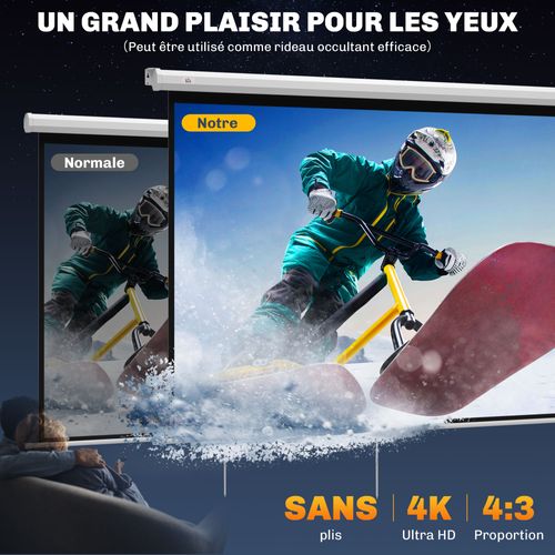 Écran De Projection Home-cinéma TV Format 4:3 84 Pouces 4k Hd