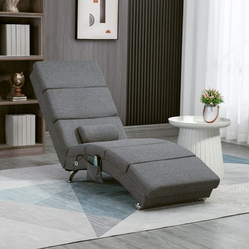 Fauteuil Relax Massant Chauffant Design Métal Chromé Tissu