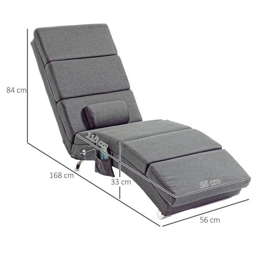 Fauteuil Relax Massant Chauffant Design Métal Chromé Tissu