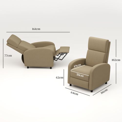 Fauteuil Relax Inclinable Max. 160° Repose-pieds Intégré Tissu