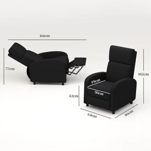 Fauteuil Relax Inclinable Max. 160° Repose-pieds Intégré Tissu