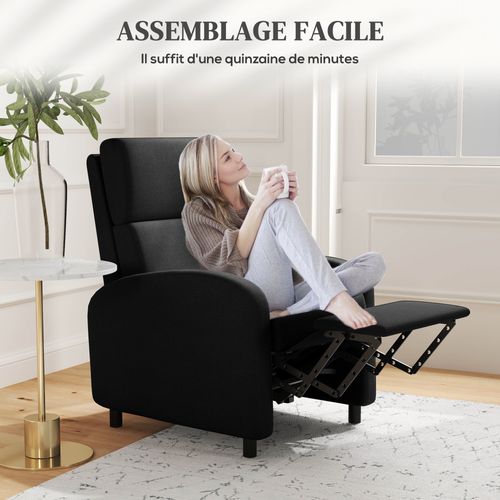 Fauteuil Relax Inclinable Max. 160° Repose-pieds Intégré Tissu