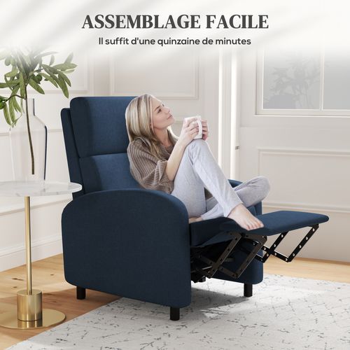 Fauteuil Relax Inclinable Max. 160° Repose-pieds Intégré Tissu