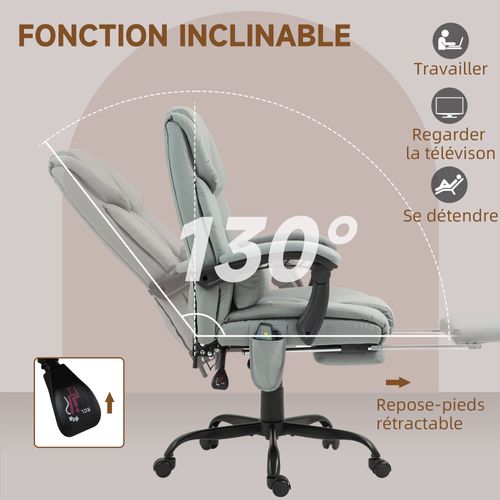 Fauteuil De Bureau Direction Massant Inclinable Réglable