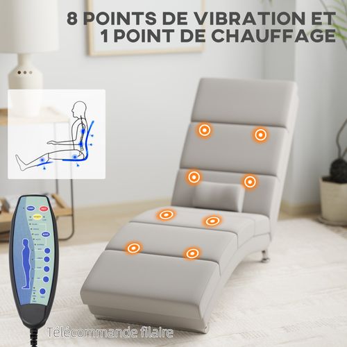 Fauteuil Relax Massant Chauffant Design Métal Chromé Tissu