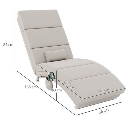 Fauteuil Relax Massant Chauffant Design Métal Chromé Tissu