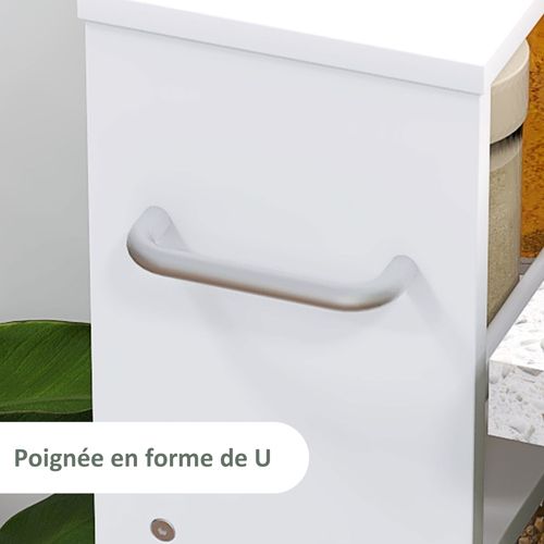 Chariot De Rangement 4 Niveaux Desserte à Roulettes Blanc