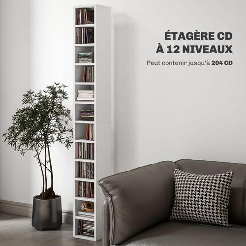Étagère Colonne Range-cd Dim. 21l X 20l X 175h Cm