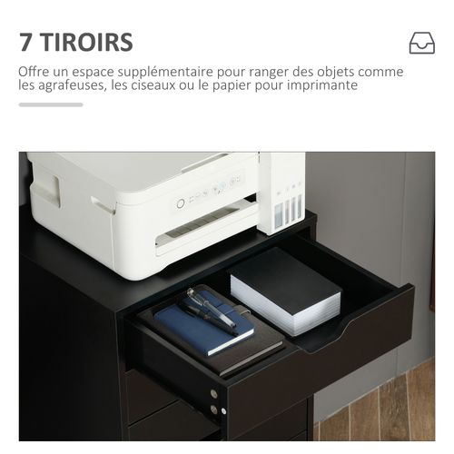 Caisson Bureau 7 Tiroirs - Dim. 47,5l X 39,5l X 90h Cm