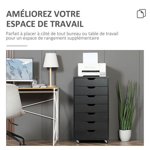 Caisson Bureau 7 Tiroirs - Dim. 47,5l X 39,5l X 90h Cm
