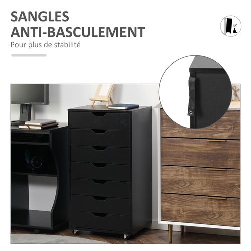 Caisson Bureau 7 Tiroirs - Dim. 47,5l X 39,5l X 90h Cm