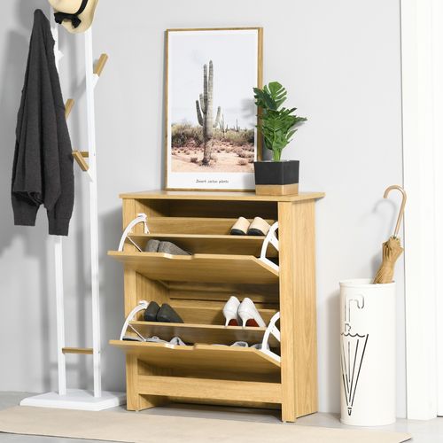 Armoire à Chaussures Portes Abattantes Compartiments