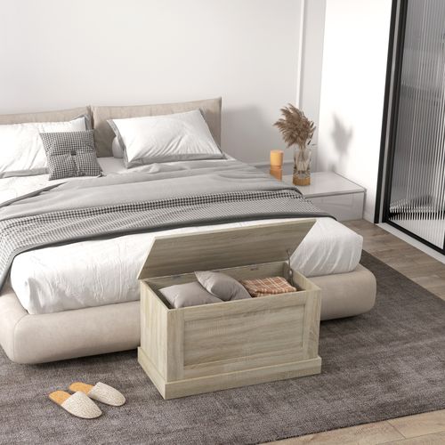 Coffre De Rangement - Coffre à Jouets En Bois 80 X 40 X 45 Cm, Bois Naturel