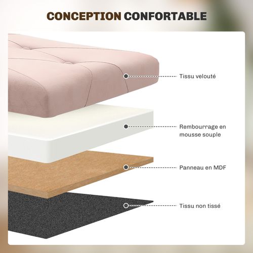 Banc Coffre Style Chesterfield Effet Capitonné Bois Velours