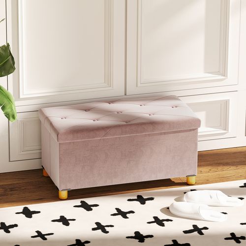 Banc Coffre Style Chesterfield Effet Capitonné Bois Velours