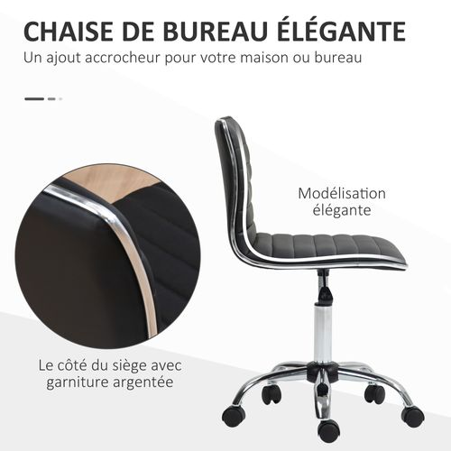 Chaise De Bureau Design Style Chesterfield Acier Chromé Noir