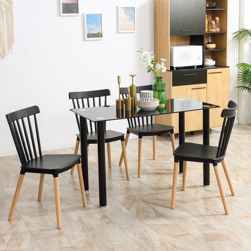 Lot De 4 Chaises De Salle à Manger Style Scandinave Piètement Bois Hêtre Pp