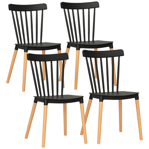 Lot De 4 Chaises De Salle à Manger Style Scandinave Piètement Bois Hêtre Pp