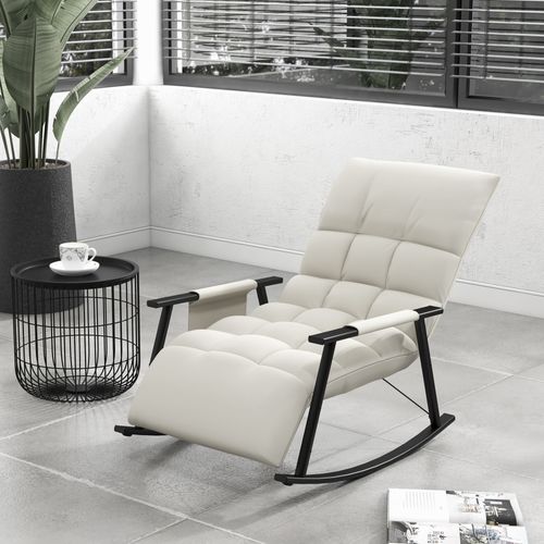 Fauteuil à Bascule Chesterfield Inclinable Repose-pied Réglable Grège