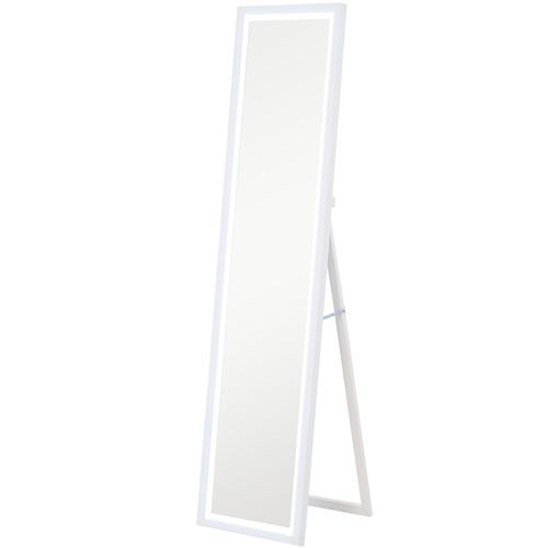 Grand Miroir LED Pleine Longueur 40 X 160 Cm Autoportant Ou à Fixer Réglable Effet Bois