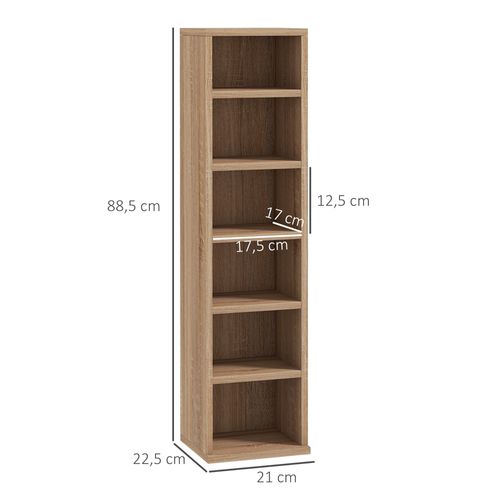 Lot De 2 Étagères Colonnes Rangement Max. 204 Cd Chêne