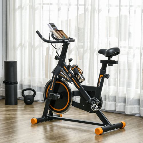 Vélo De Biking Réglable Volant D'inertie 8 Kg Écran LCD Acier Orange Noir