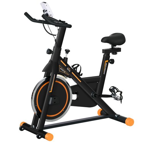 Vélo De Biking Réglable Volant D'inertie 8 Kg Écran LCD Acier Orange Noir