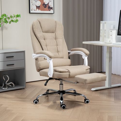Fauteuil De Bureau Manager Repose-pied Dossier Inclinable Lin