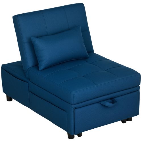 Chauffeuse Fauteuil Convertible Inclinable Réglable Tissu Effet Capitonné
