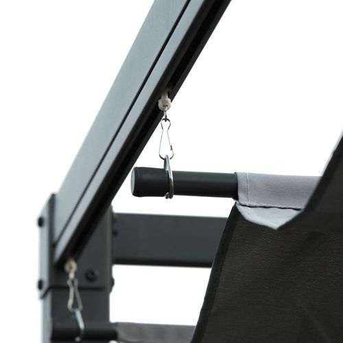 Pergola Rétractable Polyester Haute Densité Métal Époxy Gris Foncé