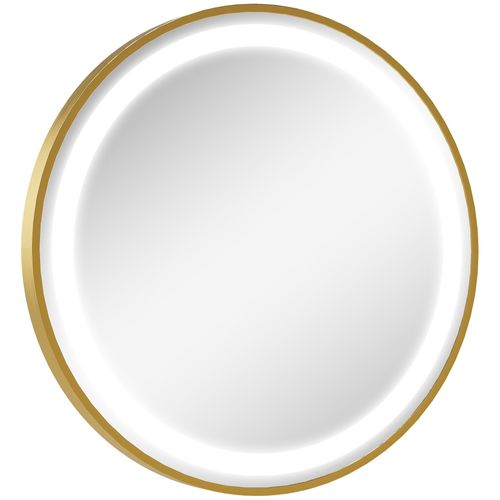 Miroir Rond LED Tactile Réglable Salle De Bain Dia. 60 Cm Alu Doré