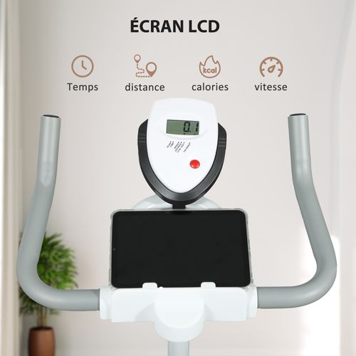 Vélo D'appartement Biking Spinning Réglable - Volant D'inertie 4 Kg - Rouge Gris Blanc