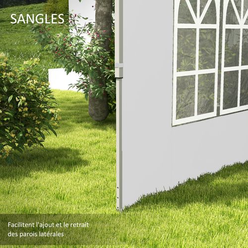 Lot De 2 Parois Latérales Tonnelle 3 X 3 M Ou 3 X 4 M - 295 X 195 Cm