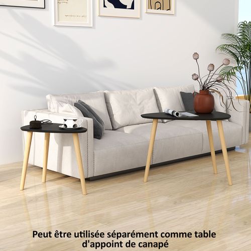 Lot De 2 Tables Basses Gigognes Design Scandinave Bois Mdf