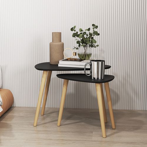 Lot De 2 Tables Basses Gigognes Design Scandinave Bois Mdf