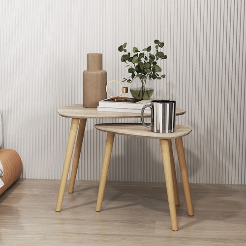 Lot De 2 Tables Basses Gigognes Design Scandinave Bois Mdf