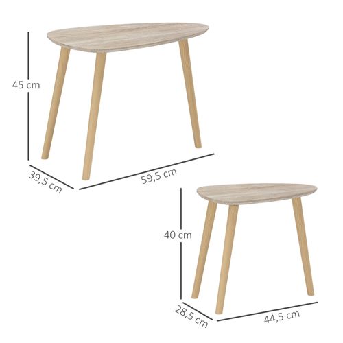 Lot De 2 Tables Basses Gigognes Design Scandinave Bois Mdf