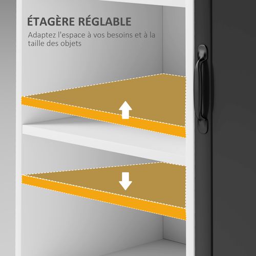 Buffet Design Industriel 3 Niches Placard Porte Métal