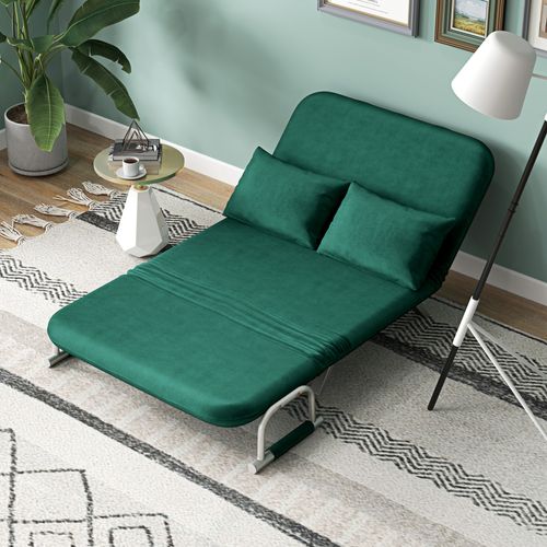 Canapé-lit Canapé Convertible 2 Places Métal Suède