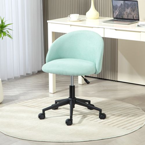 Chaise De Bureau Design Enveloppant Réglable Acier Noir Tissu Bleu Clair